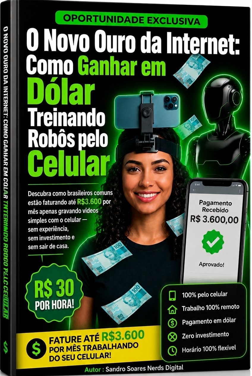 Capa do E-book O Novo Ouro da Internet: Como Ganhar em Dólar Treinando Robôs pelo Celular